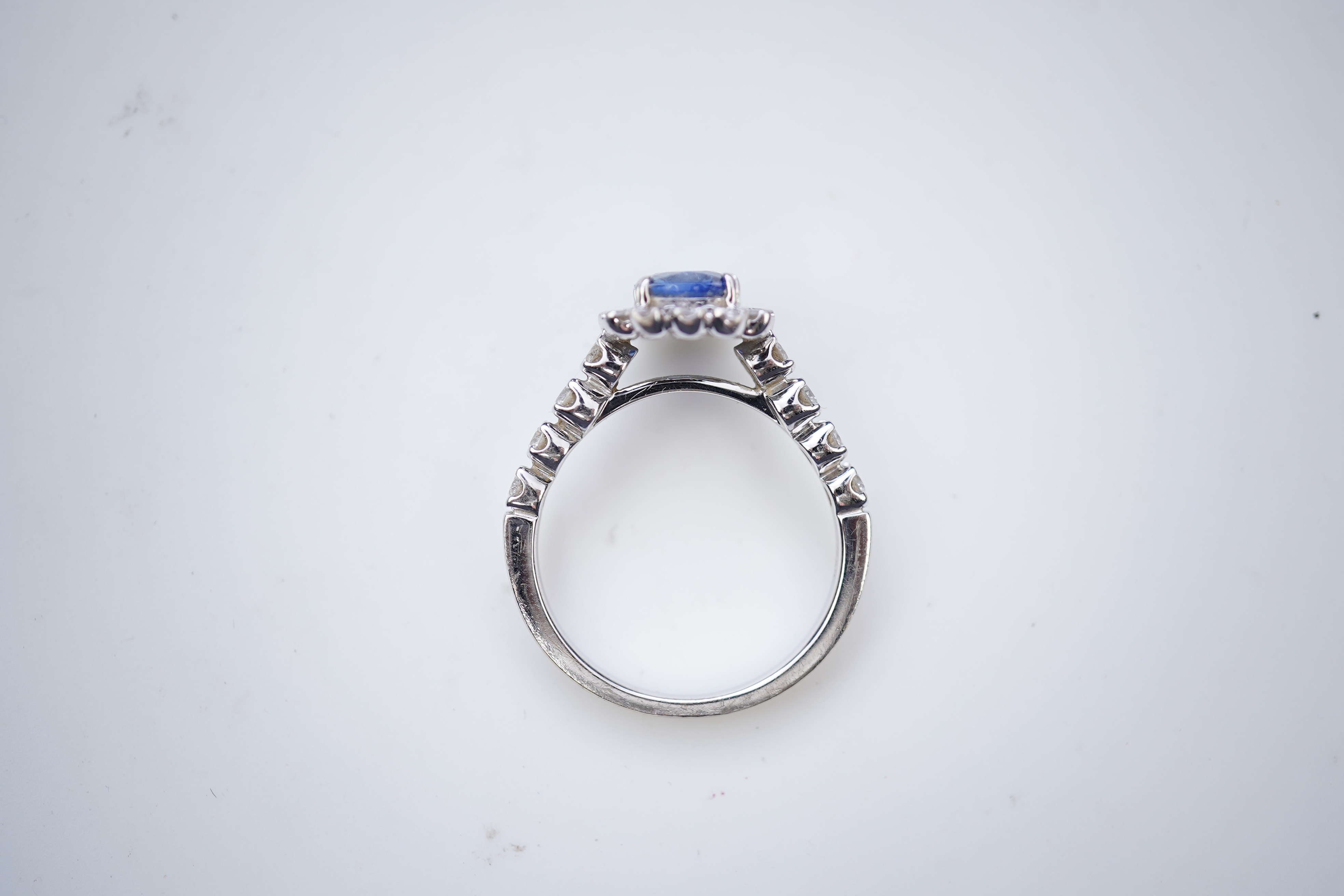 A sapphire and diamond ring